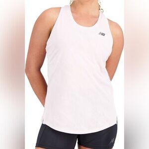 New - New balance running singlet tank white sheer Racerback